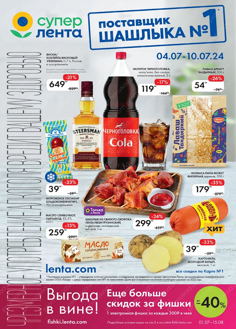 Коды и купоны на скидку Лента (Lenta) – промокоды (promo coupons) за июль  2024