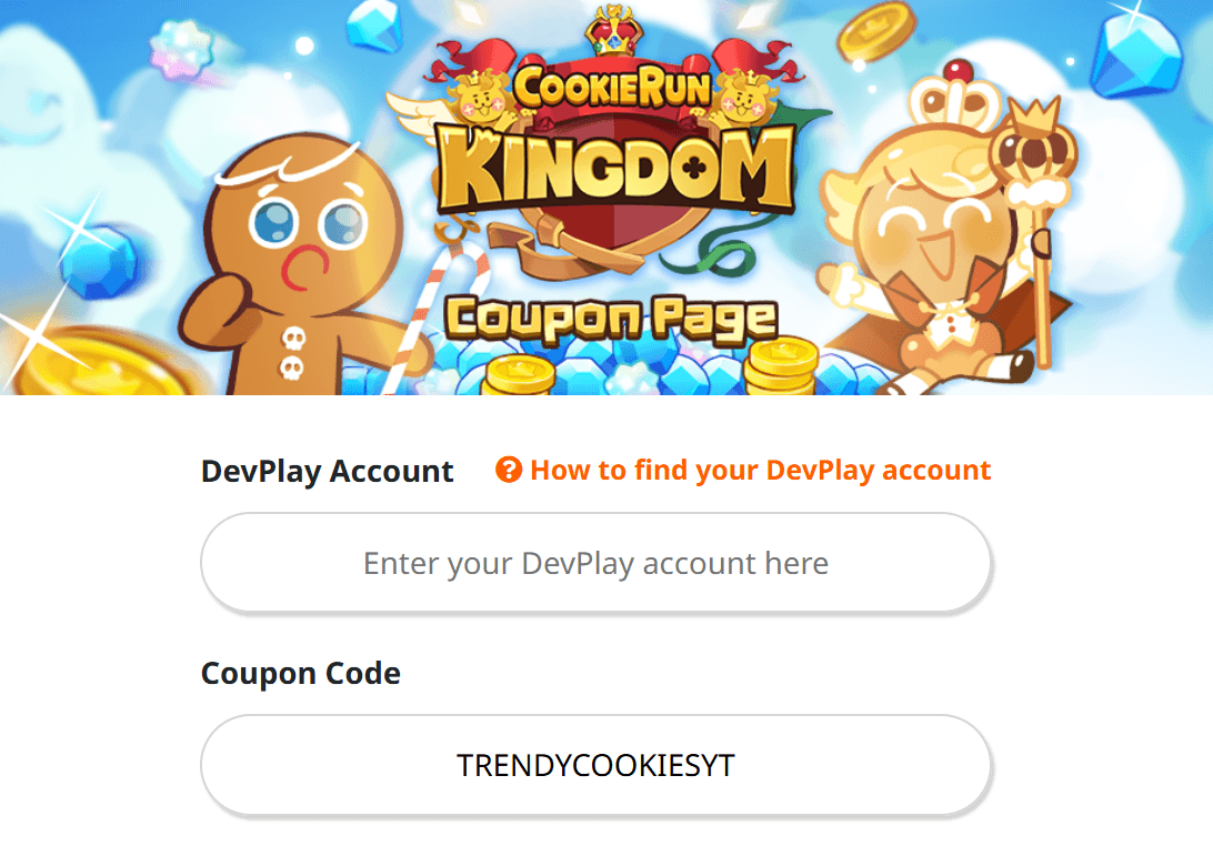 ввод промокода Cookie Run Kingdom - игровые ресурсы в подарок